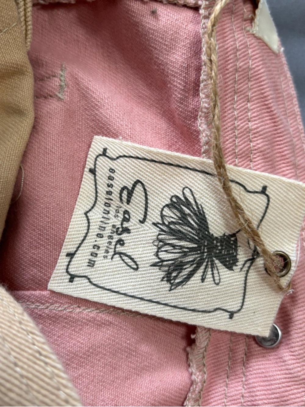NWT Easel Two-Tone Pink and Tan Patchwork Overalls - Picture 5 of 5
